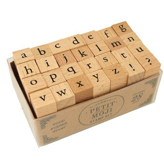 こどものかお KODOMO NO KAO 1234-017 [プチ文字スタンプセット 大 アルファベット小文字]