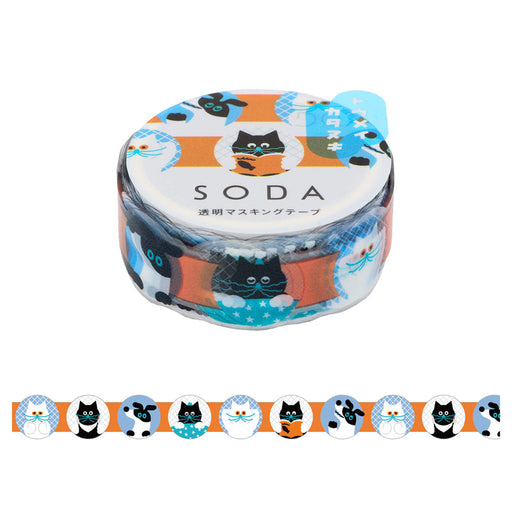 SODA 透明マスキングテープ  フェイス (15mm) CMTD15-004 (型抜き) KINGJIM キングジム