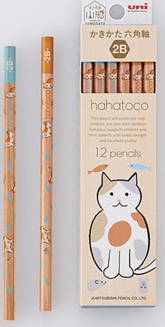 三菱铅笔uni uni haha​​toco hatoko sange猫图案2b