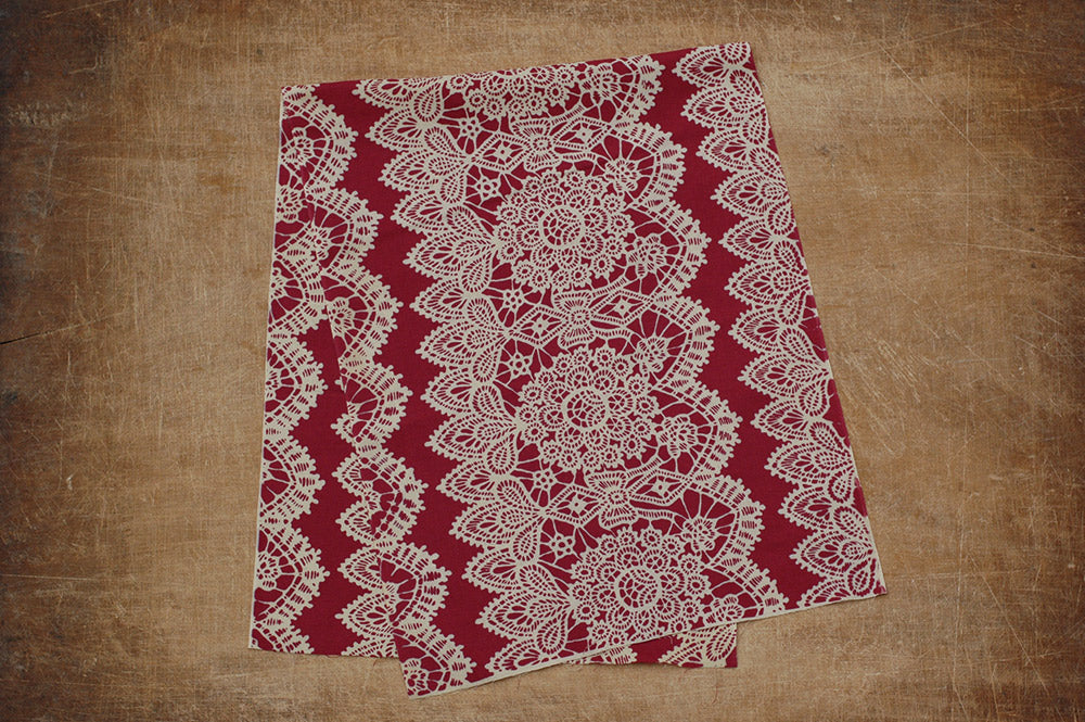 倉敷意匠 夜長堂 手ぬぐい(ﾚｰｽ あずき)