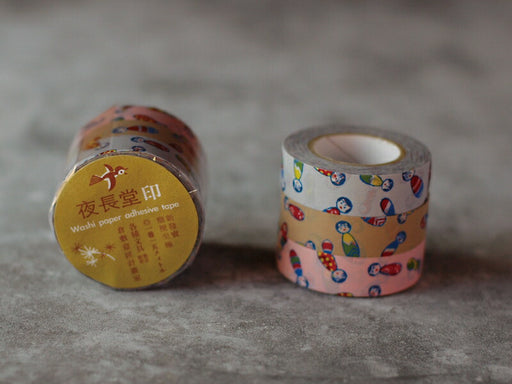 ゆうパケット発送-送料350円-可-倉敷意匠-こけしちゃん-マスキングテープ-3色セットTAGSTATIONERY タグステーショナリー オフィスジャパン OFFICEJAPAN 