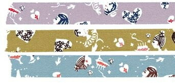 ゆうパケット発送-送料350円-可-倉敷意匠-おんなの子-マスキングテープ-3色セット15mmTAGSTATIONERY タグステーショナリー オフィスジャパン OFFICEJAPAN 