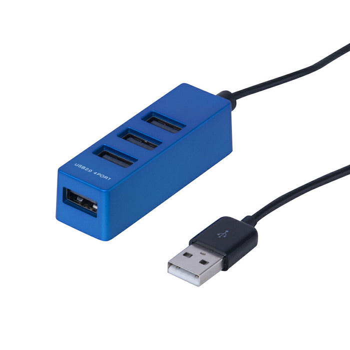 ＵＳＢ２．０　４ポートハブ　０．３ｍ　ブルー　ナカバヤシ UH-2404BL