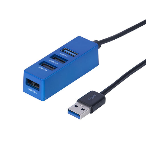 ＵＳＢ３．０＋２．０　４ポートハブ　０．３ｍ　ブルー　ナカバヤシ UH-3064BL