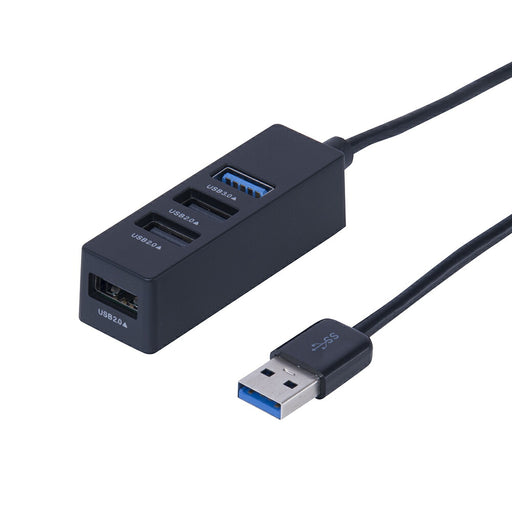 ＵＳＢ３．０＋２．０　４ポートハブ　０．６ｍ　ブラック　ナカバヤシ UH-3074BK