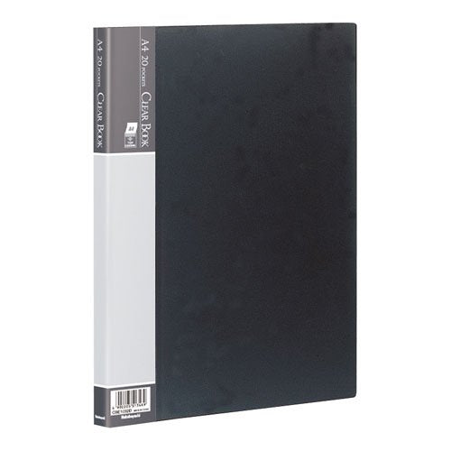 Nakabayashi Clear Book / สีพื้นฐาน A4 Size 20p / Black CBE1032D