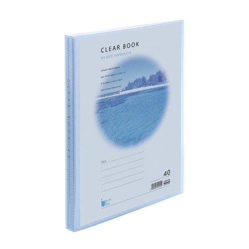 Nakabayashi Clear Book / Water Color A4 Size 40p / Blue CBE3033B