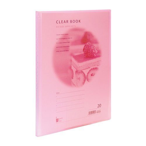 Nakabayashi Clear Book / Warna Warna A4 Saiz 20P / Pink CBE3032P
