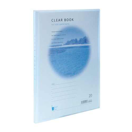 Nakabayashi Clear Book / Water Color A4 Size 20p / Blue CBE3032B