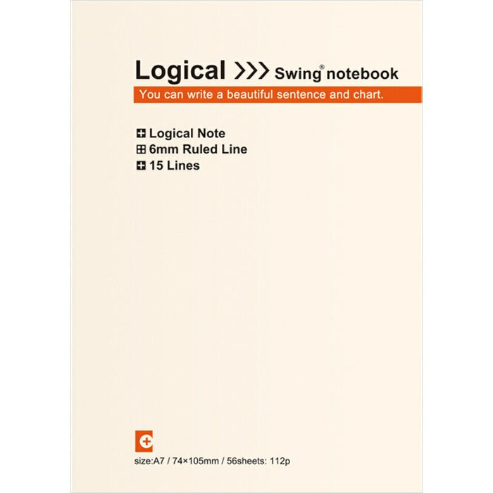 ﾉ-A703Wスイング・ロジカルカラーノート　A7　B罫　56枚　ホワイト ナカバヤシ