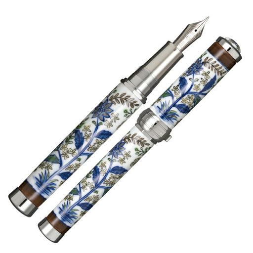 有田焼創業400年記念万年筆 染錦更紗手花蝶紋（源右衛門窯製）銀ペン先　細字（F）10-2551-200 セーラー万年筆
