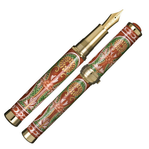 有田焼創業400年記念万年筆 赤濃菊絵（源右衛門窯製）金ペン先　細字（F）10-2554-200 セーラー万年筆